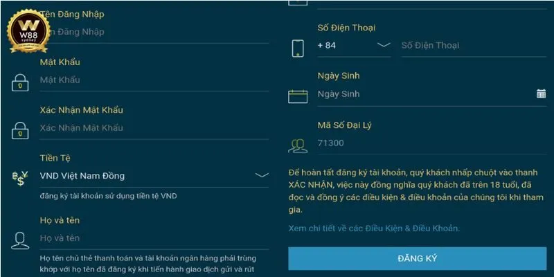 Đăng ký W88 trên điện thoại chỉ với một vài phút