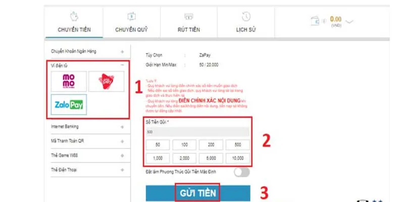 Nạp tiền W88 chỉ với một vài thao tác đơn giản